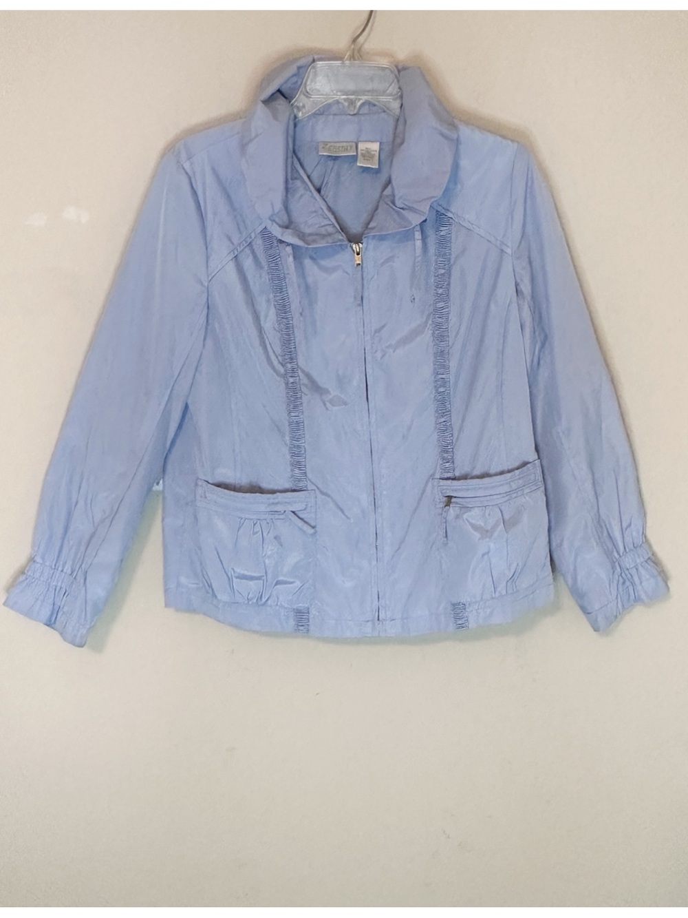 Zenergy by Chico’s Light Blue Windbreaker Jacket with Zipper - size 8